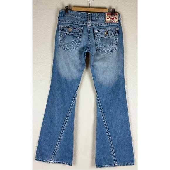 True Religion Vintage 90s Y2K Joey Super T Flared Bootcut Low Rise Jeans size 30 - Picture 4 of 10